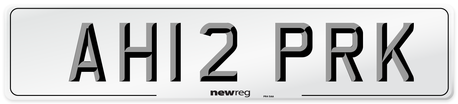 AH12 PRK Number Plate from New Reg